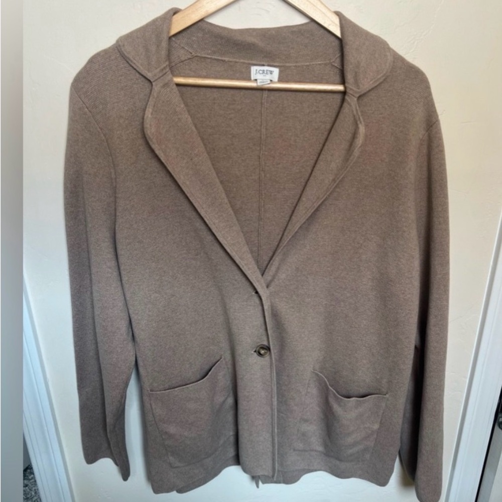 J. Crew Tan Knit sweater blazer/cardigan
